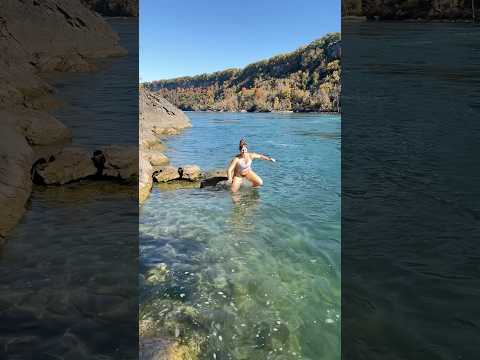 Polar Plunge JUMPING into Freezing Niagara Falls River During Hike in Canada #shorts