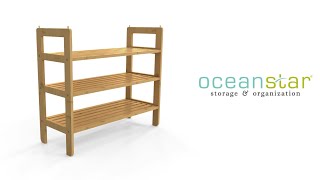 Oceanstar 3-Tier Bamboo Shoe Rack 3SR1651, Natural