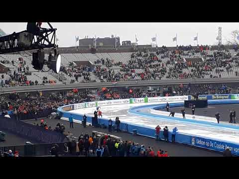 Johann Olav Koss vs Eric Heiden WK allround Amsterdam Olympisch stadion Sunday 11 zondag 11