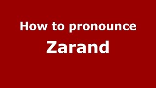 How to pronounce Zărand