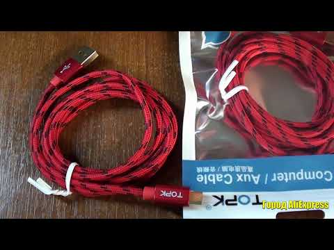 Micro USB кабель TOPK  2.4A в оплетке