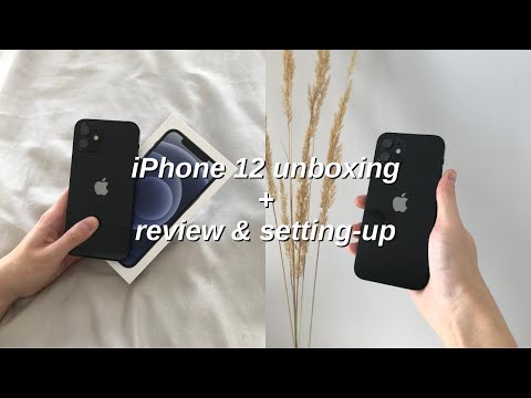 BLACK iPHONE 12 UNBOXING & REVIEW (128GB) | first impressions, accessories haul, iOS 14 setup!