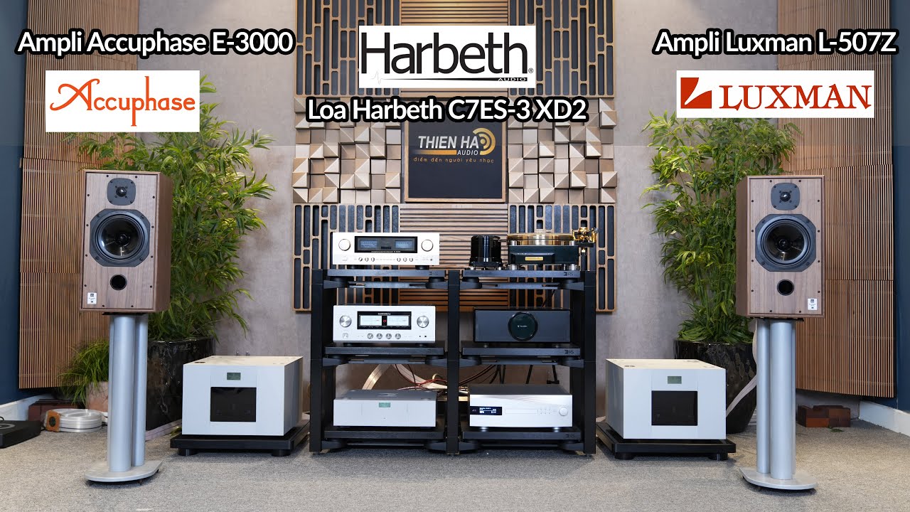 Loa Harbeth C7ES-3 XD2 NEW 2025 Tham Chiếu Bộ Đôi Ampli Nhật Bản Accuphase E-3000 + Luxman L-507Z