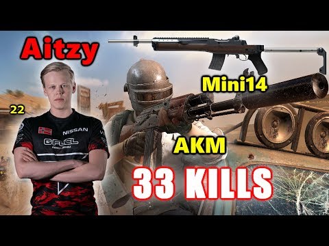 Faze Aitzy & TSM Gustav - 33 KILLS - Mini14+AKM - DUO vs SQUADS - PUBG