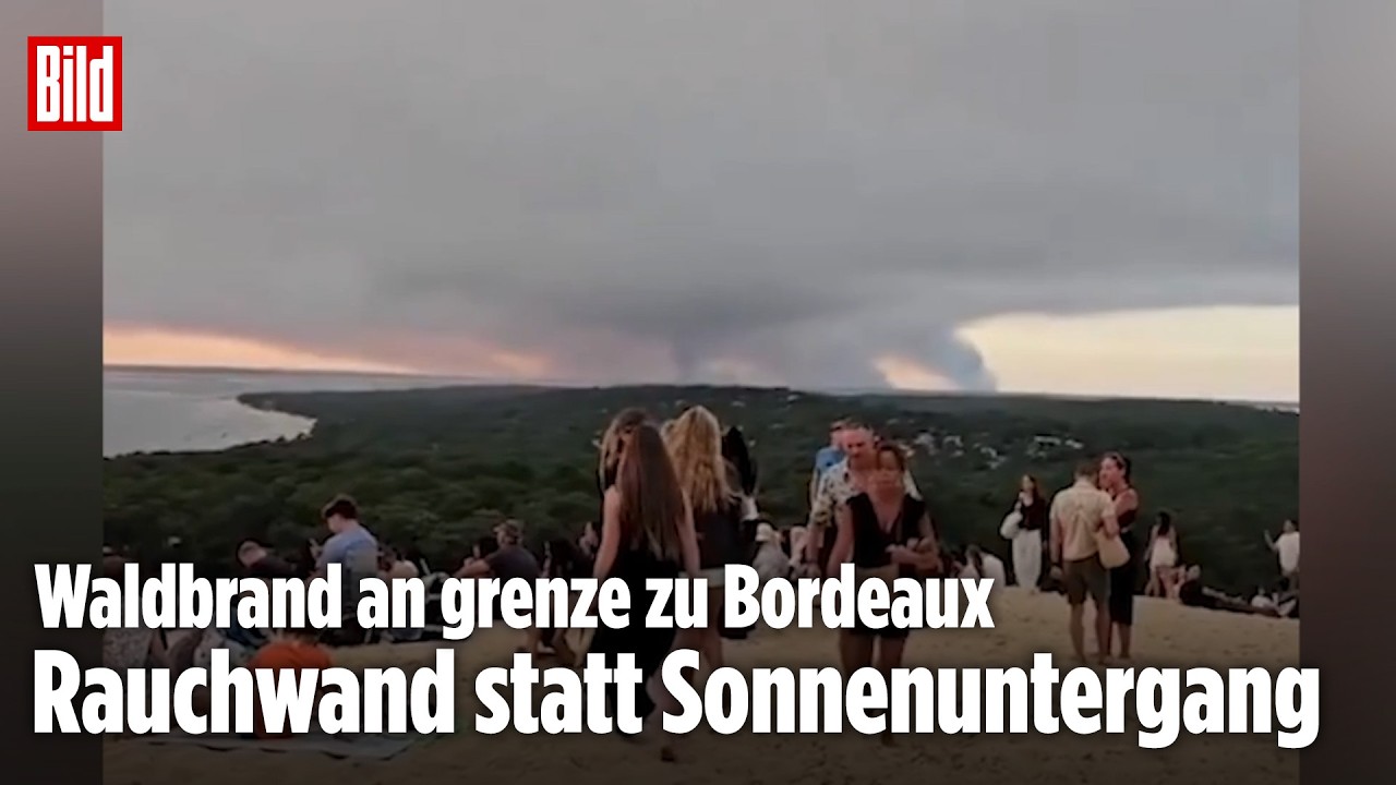 Surreale Szene in Frankreich: Die Düne wird zur Feuer-Tribüne
