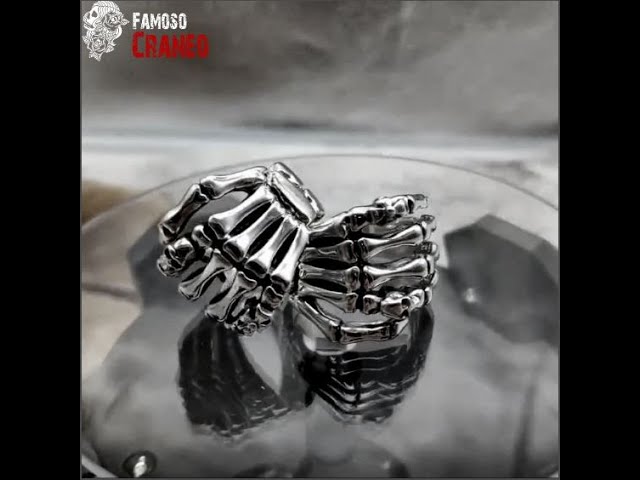 Vídeo relacionado con Anillo de calavera para hombre, anillo de cabeza de calavera demón gótico, anillo esqueleto calavera de la muerte punk rock anillo calavera piedra preciosa, no., no.,
