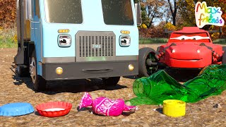 Learn About Recycling  with Toby the Garbage Truck and Race Cars | Adventures with Max and Friends!