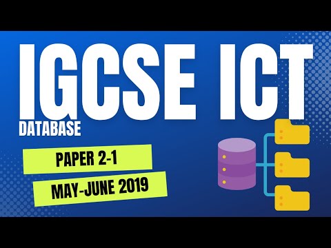 IGCSE ICT Database May/June 2019 - Variant 21