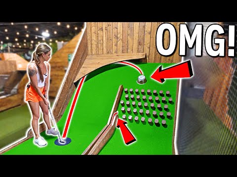 Insane ONE OF A KIND Homemade Mini Golf Course! - Never Seen Before!