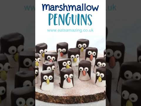 Easy Marshmallow Penguins Recipe#shorts