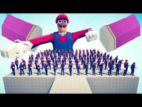 ARMY OF MARIO & CUCUMBERS vs EVERY GOD - Totally Accurate Battle Simulator TABS