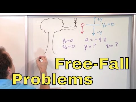 12 - Free Fall Motion Physics Problems (Gravitational Acceleration), Part 1