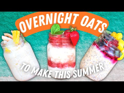 OVERNIGHT OATS! Piรฑa Colada, Strawberry Rhubarb, and Lemon Lavender Earl Grey Overnight Oats