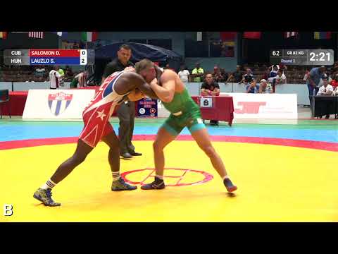 Round 2 GR - 82 kg: D. SALOMON (CUB) v. S. LAUZLO (HUN)