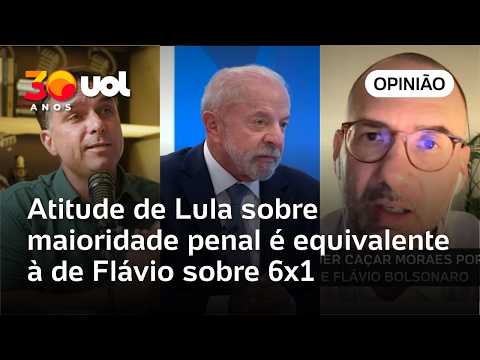 Atitude de Lula sobre maioridade penal é equivalente à de Flávio Bolsonaro sobre 6×1 | Charleaux