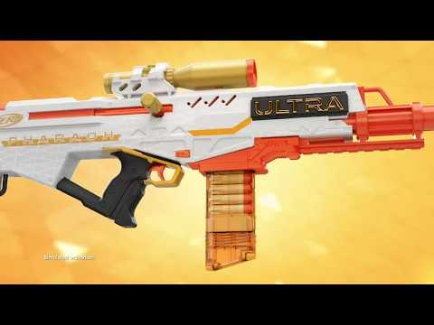 Nerf Ultra Pharaoh Blaster -- Gold Accents, 10-Dart Clip, 10 Nerf