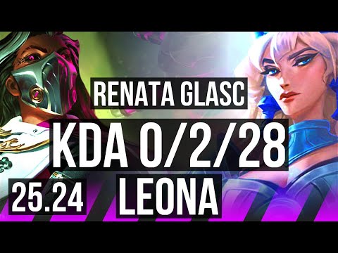 RENATA GLASC & Kalista vs LEONA & Ziggs (SUP) | 0/2/28 | KR Master | 25.24