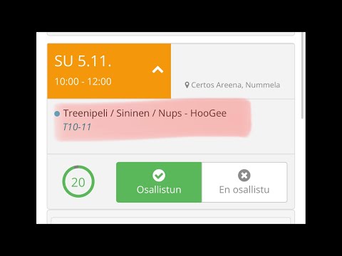 Nups Sininen - HooGee, su 5.11. treenipeli (11v11)
