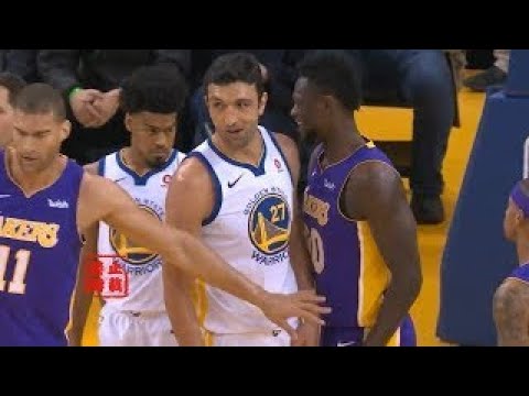ZaZa Pachulia Gives Julius Randle A Helping Hand(Both Laughed)