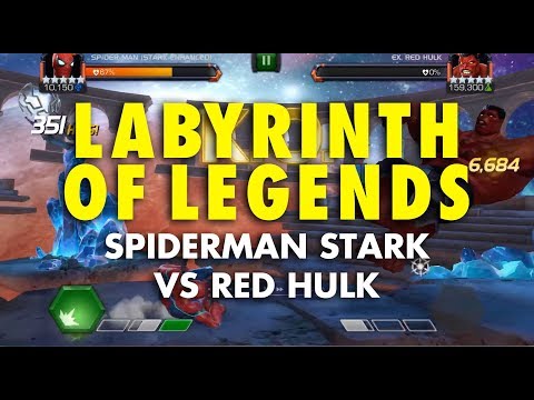 SOLO: MCOC LOL Spiderman Stark VS Red Hulk Labyrinth of Legends