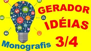 Como Escolher Um Tema Para TCC | Monografis Gerador de ideias | Simulador de Ideias 3/4
