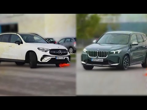 Mercedes GLC 2023 vs BMW X1 moose test 2023