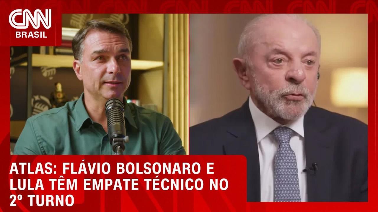 Flávio Bolsonaro tem 47,7% das intenções de voto no 2º turno; Lula, 47,6%, diz Atlas | CNN NOVO DIA