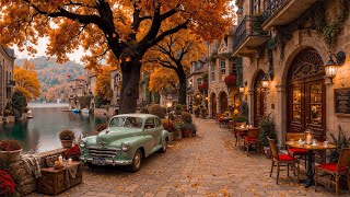 Download lagu September Fall Morning at Street Coffee Shop Ambience 🍂 Smooth Piano Jazz Music for Working mp3