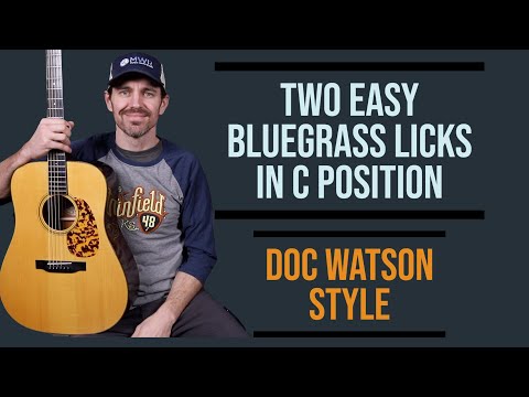 Two Easy Licks in C - Bluegrass and Doc Watson Style! Free Guitar Lesson!