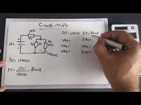 Cálculos tensões e correntes nos Resistores - Circuito Misto - parte 1
