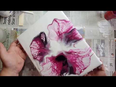 Fluid Acrylic l (TALKING) BLOWN FLOWER BLOOM l Acrylic Pouring Techniques