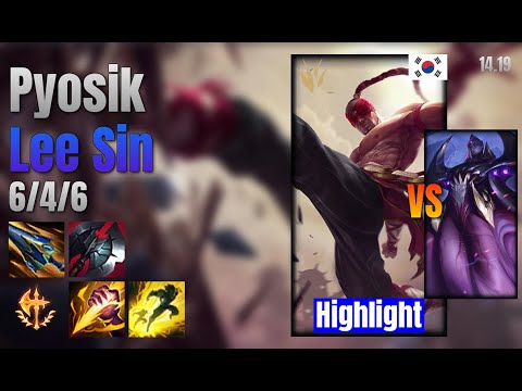 Pyosik Jungle Lee Sin vs Bel'Veth lol KR solo rank Highlight 14.19
