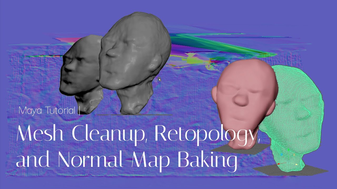 Maya Tutorial | Mesh Cleanup, Retopology, and Normal Baking