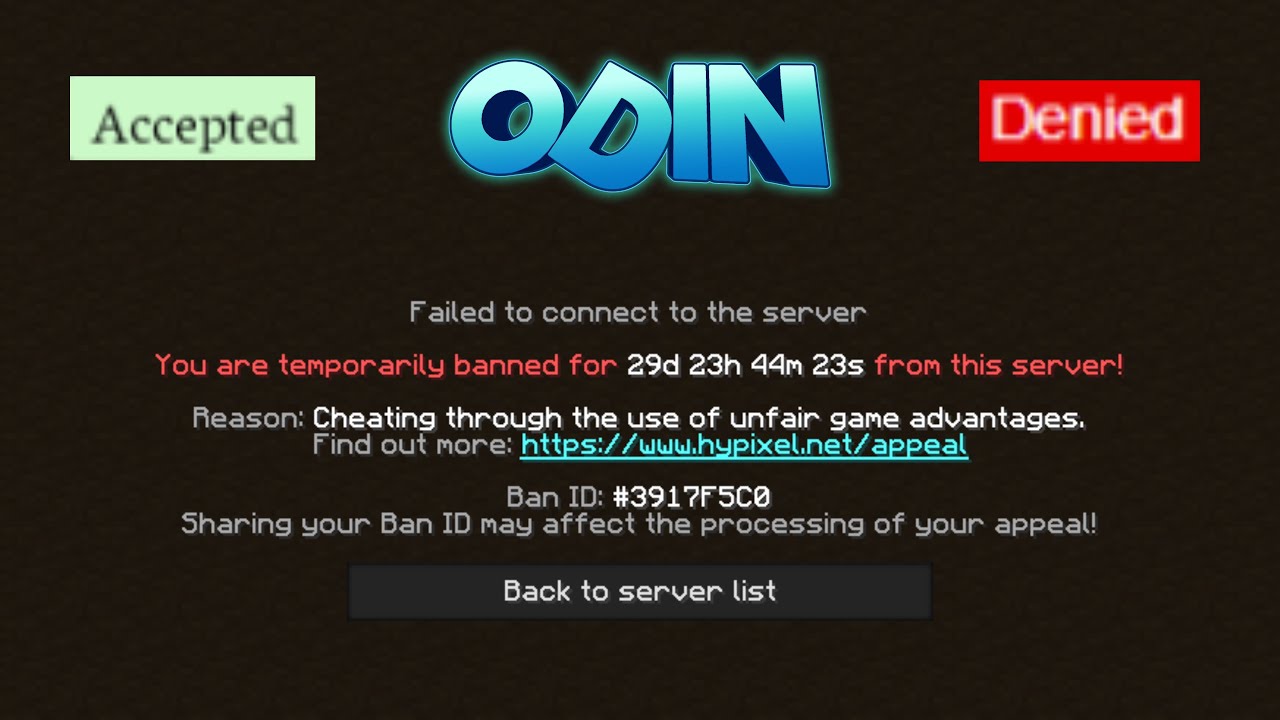 ODIN CLIENT BANWAVE & Hypixel Appeal System