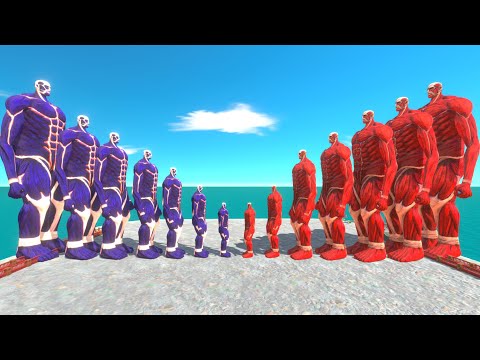 Ice Colossal Titan VS Angry Colossal Titan - Animal Revolt Battle Simulator