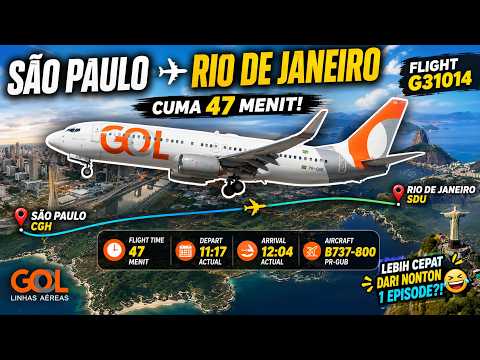GOL Boeing 737-800 PR-GUB | Flight G31014 São Paulo to Rio de Janeiro in Just 47 Minutes! 🇧🇷✈️