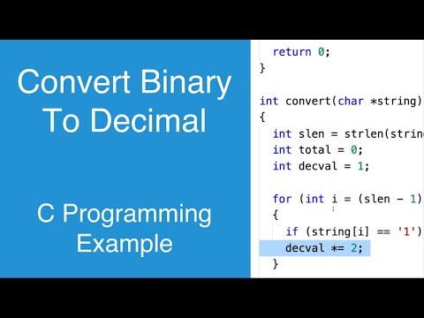 Convert Binary To Decimal C Programming Example