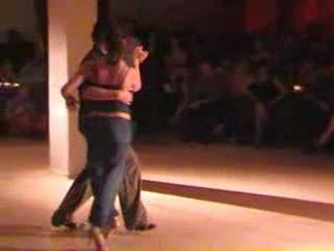  Claudio Forte  and  Barbara Carpino  are  dancing  to  the  tango  "  Leila ?  "