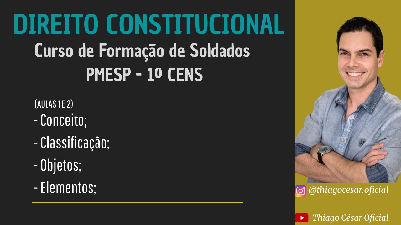 Aulas 1 e 2 - Direito Constitucional: conceito; classificação; objetos e elementos das constituições