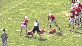 Linebacker Drills - Taking on Blocks (Get Leverage)