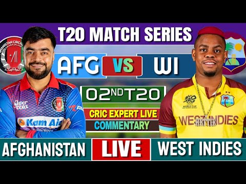 🔴:  AFG VS WI 2nd T20 | AFGHANISTAN LIVE MATCH | TODAY CRICKET MATCH | SCORE AND COMMENTARY