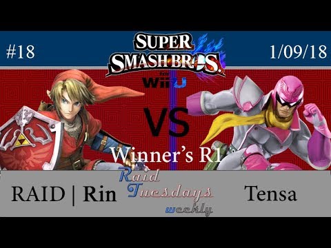 RAID Tuesdays #18 - SSB4 - RAID | Rin (Link) vs Tensa (Cpt.Falcon) - Winner's Round 1