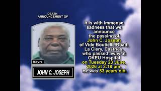 John C  Joseph ~ Short Obituary