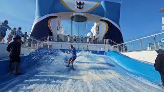Mr Zhang Stand Up Surfing on the Flowrider on Ovation of the Seas cruise 14/05/2025