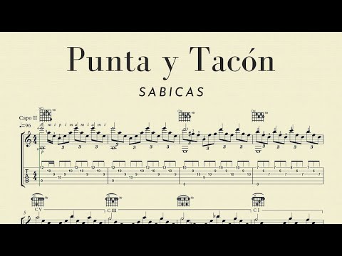 "Punta y Tacón" Sabicas, score at low speed for practicing