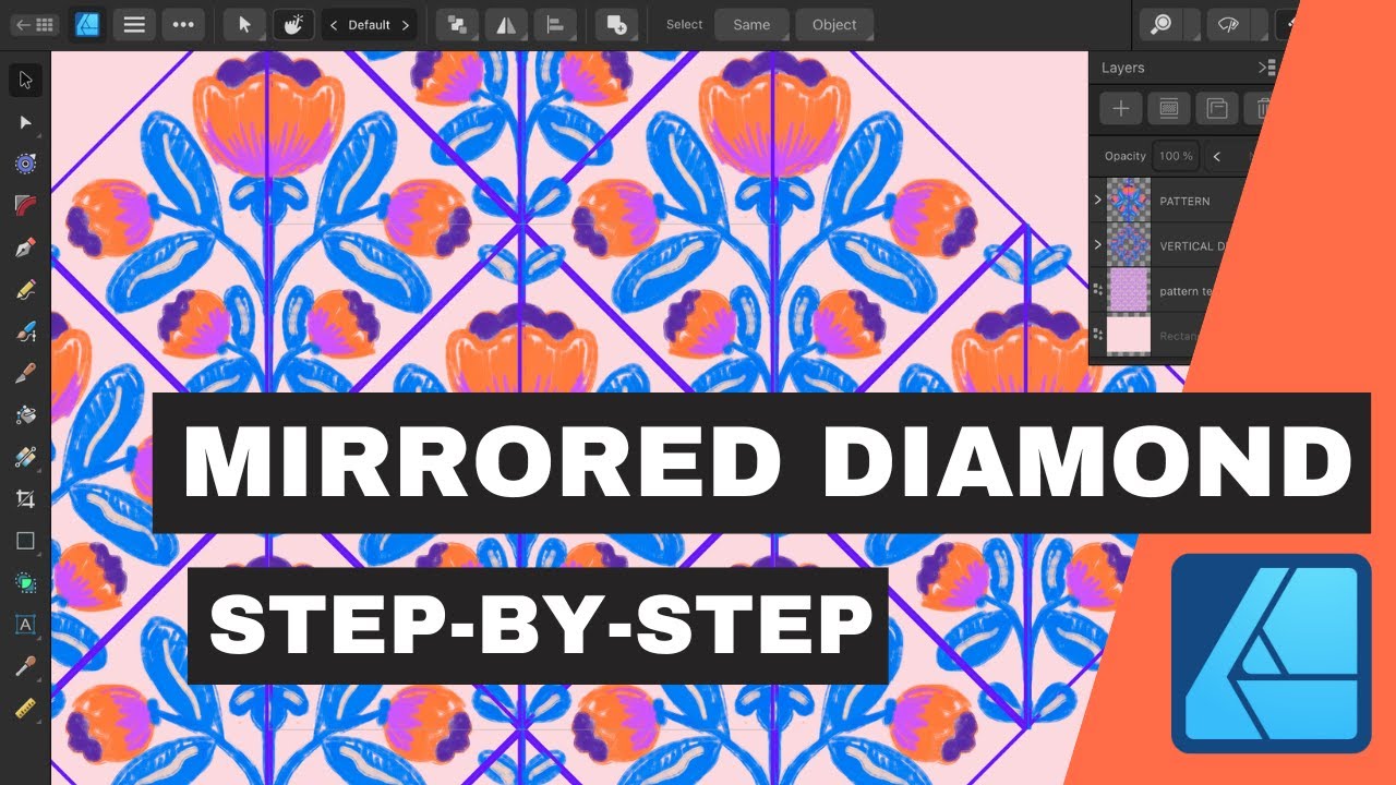 Step-by-Step DIAMOND Repeat Pattern ◆ Affinity Designer iPad Tutorial PART 1