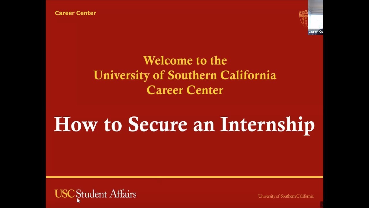 How to Secure an Internship Workshop - Fall 2020