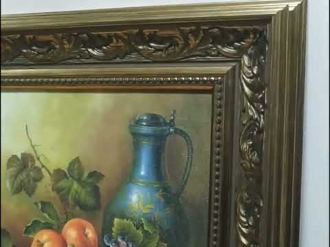 Миниатюра изображения товара Картина Декарт Натюрморт персики и виноград 8Л1454 (в раме)