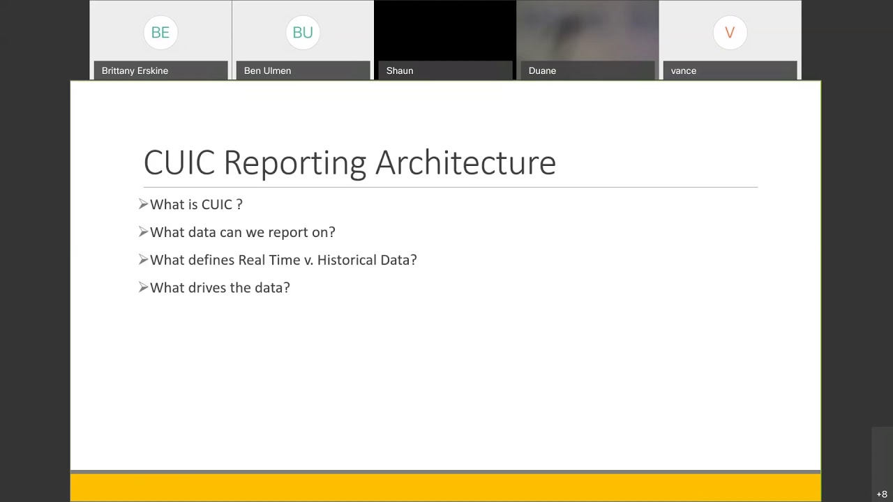 CUIC Training Session 4 Agent Reports