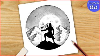 Lord Shiva drawing easy / Maha shivratri drawing t